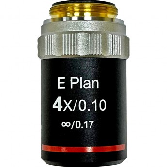 Объектив фазовый планахроматический LEVENHUK 4x/0,10, беск/0,17